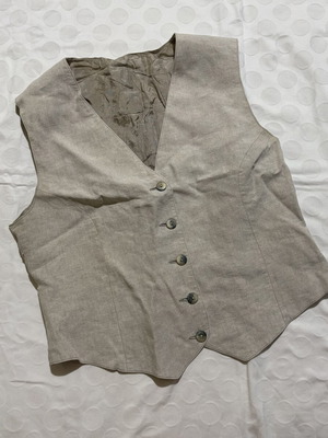 Vintage linen vest, beige, size S