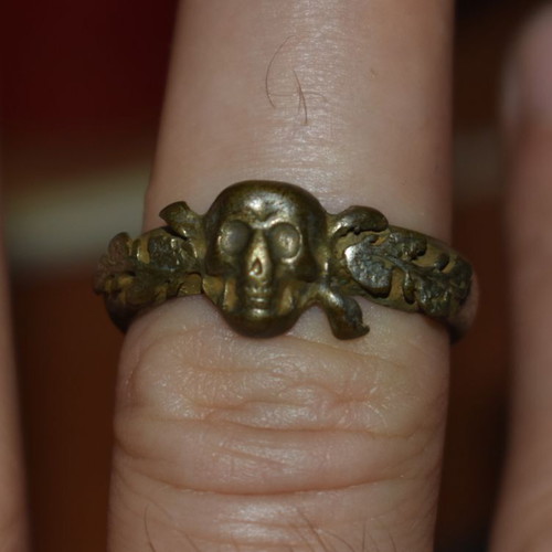 German WW2 ring used, Shock troops with oak leaves