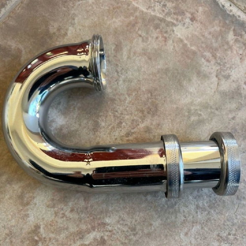 Sink siphon new, metal silver 1 1/4"xΦ32 with brass plug