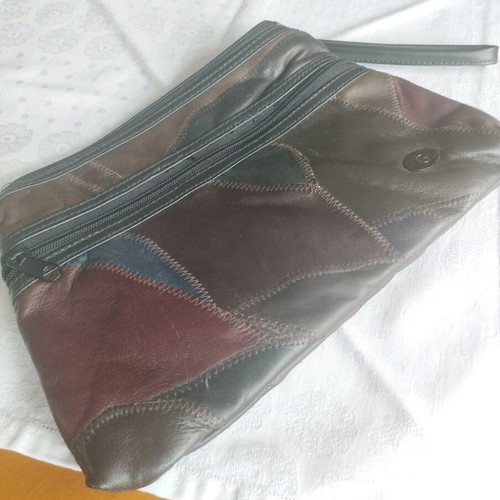 Vintage Leather Patchwork Handbag like new, 80s/90s style