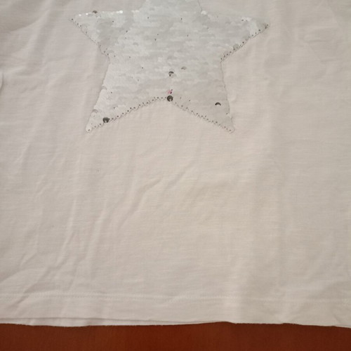 Mothercare Girls' T-shirt with Color-Changing Sequin Star like new, ages 7-9