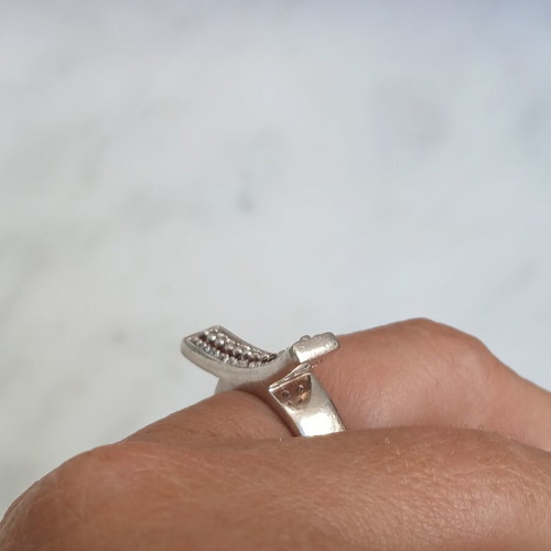 925 silver ring with red zirconia, 17 mm
