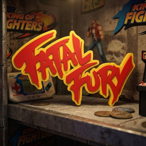 Fatal Fury 3D Logo Sign handmade, new, gaming room decor