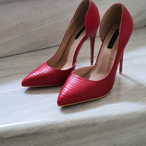 Red high heels with genuine leather insole size 37 new