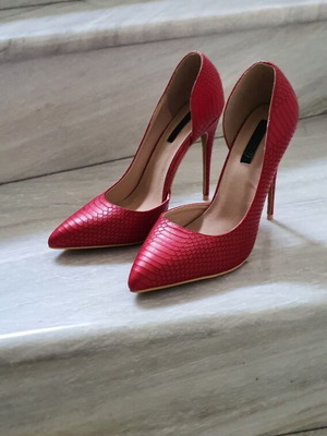 Red high heels with genuine leather insole size 37 new