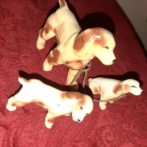Porcelain dogs used, set of 4, collectible