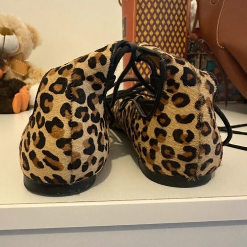 Zara ballerinas like new brown ankle tie size 38