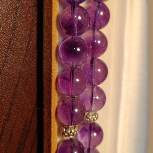Worry beads handmade from amethyst stone new