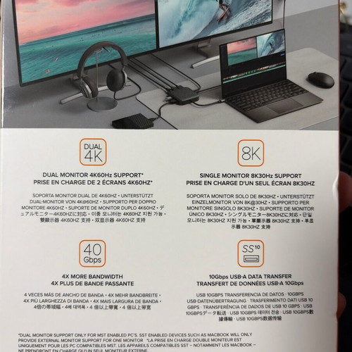 HyperDrive USB4 Mobile Dock HD583 like new, 8K video support