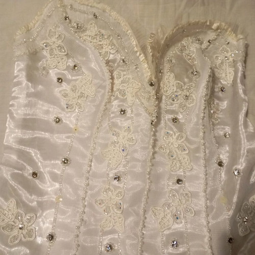 Wedding bustier used with rhinestones, white, size S