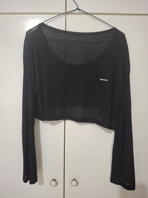 Shein semi-transparent oversized black top, XL