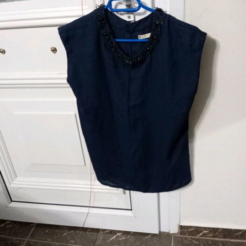 Sfera sleeveless women's blouse like new, dark blue, medium