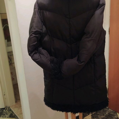 Women's winter jacket used Large with fur and hood black