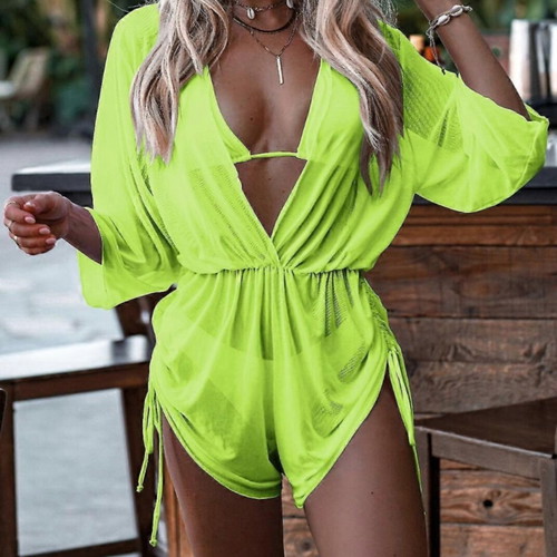 Lime Neon Romper Cover-Up for Swimwear like new