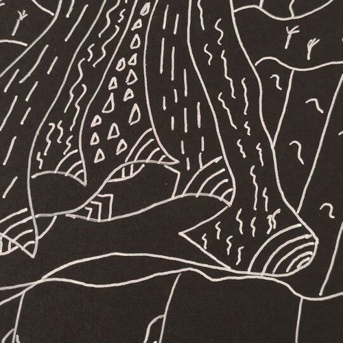 Handmade artwork The Fairy of the Strange Night in white ink