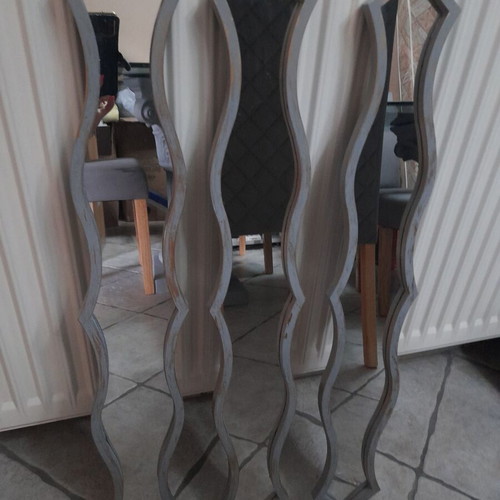 Set of 3 hanging mirrors gray with gold details like new