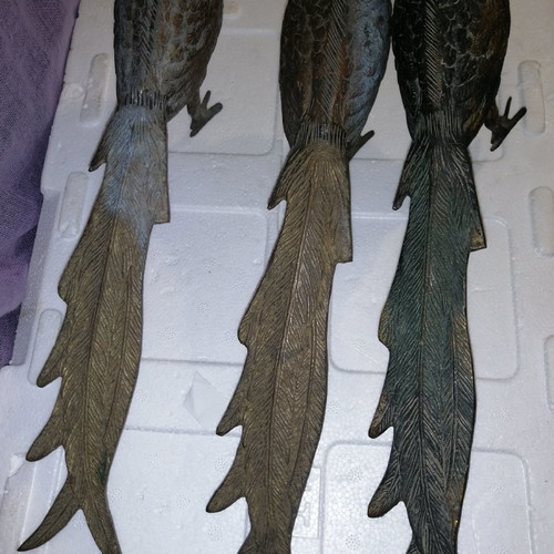 Gianniotika peacocks used vintage brass set of 3 pieces