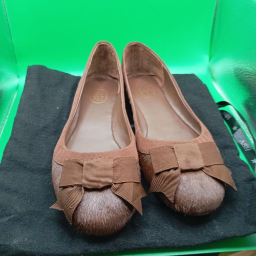 Ash pony skin ballerinas with bow like new, brown, size 37.5