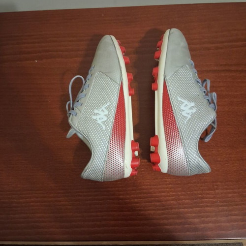 Kappa Saker football shoes used, size 32, silver and red