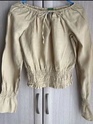 Benetton linen shirt small like new, beige