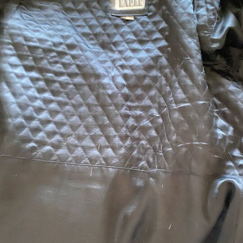 Lapel leather coat XXL with fox-type fur like new, black brown