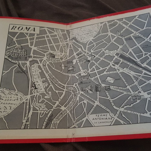 Roma postcard used, collectible leporello booklet
