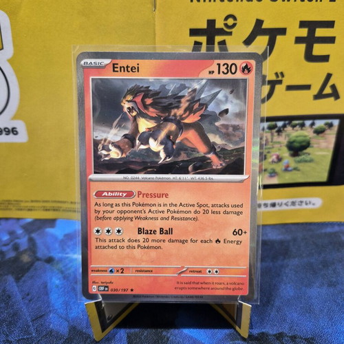 Pokemon Entei Card 30/197 Holo Rare Obsidian Flames new