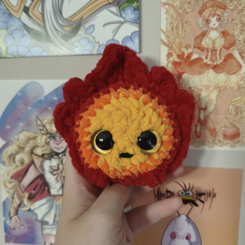 Calcifer crochet doll, Studio Ghibli, made to order