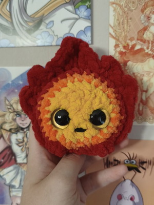 Calcifer crochet doll, Studio Ghibli, made to order