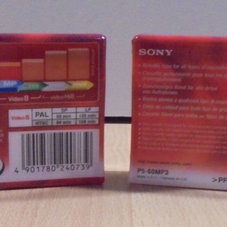 Sony Video 8 P5-60MP3 Two 60-Minute Video Camera Cassettes New