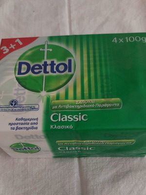 ΣΑΠΟΥΝΙΑ DETTOL ΚΛΑΣΙΚΑ ΜΕ ΑΝΤΙΒΑΚΤΗΡΙΔΙΑΚΟ ΠΑΡΑΓΟΝΤΑ (4x100gr.)