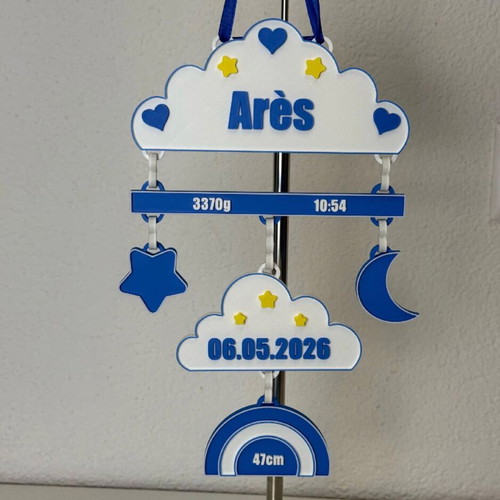 Decorative Baby Room Ornament with Personalized Birth Details