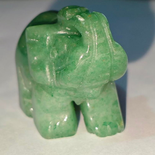 Handmade Elephant Figurine Green Aventurine 3cm like new