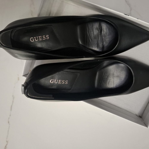 Guess black pointed pumps with metallic heel, size 36