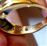  Χρυσό δαχτυλίδι 14Κ με ζαφείρι, 6.6γρ., νούμερο 63.