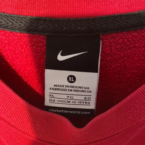 Nike Crewneck sweatshirt like new, red with black stripes, youth XL