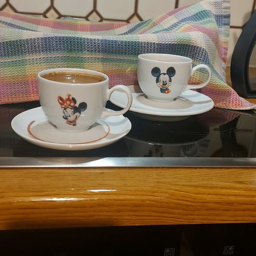 Disney Land cup set used with Minie and Mickey Mouse
