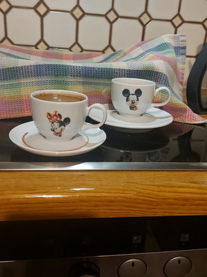 Disney Land cup set used with Minie and Mickey Mouse