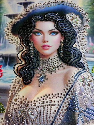 Elegance Woman Diamond Art Canvas Handmade Painting like new