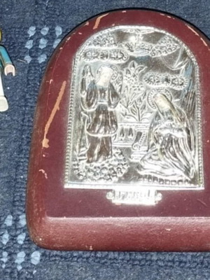 Annunciation of Virgin Mary icon used, wooden from Tinos