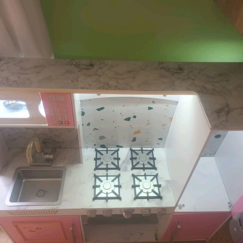 Wooden kids kitchen with led used