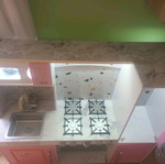 Wooden kids kitchen with led used