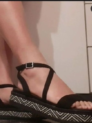 Πλατφόρμα Migato 39 σαν καινούργια, μαύρο και άσπρο