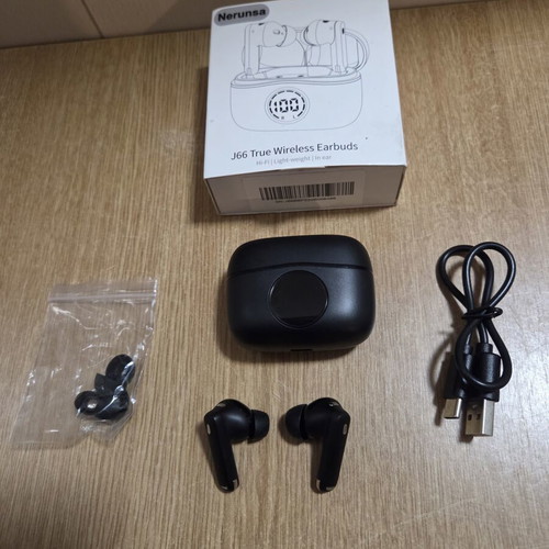 Nerunsa J66 True Wireless Earbuds new, black