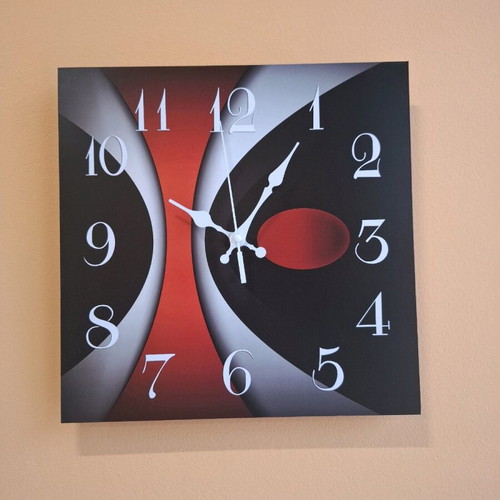 Wall clock wooden new, silent operation 30 cm