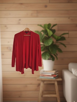 Cardigan red, like new, one size, thin fabric