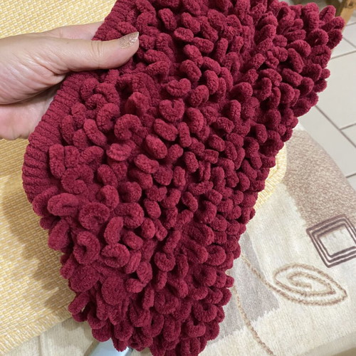 Handmade puffy bag, 18cm opening