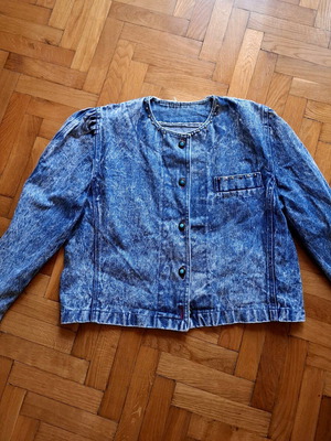 Vintage γυναικείο τζιν μπουφάν σαν καινούργιο, stone wash μπλε