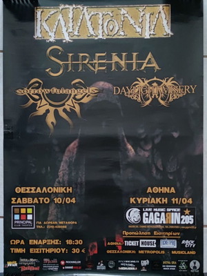 Katatonia / Sirenia Live Poster Athens 2010 like new, 68x48cm