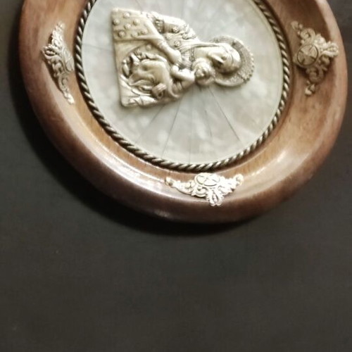 Panagia with wooden frame and carving like new